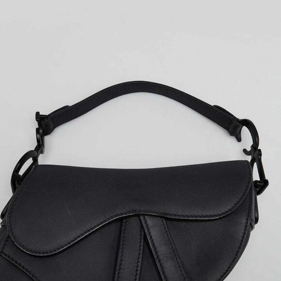 Christian Dior Black Ultramatte Leather Mini Saddle Bag - Picture 8 of 11